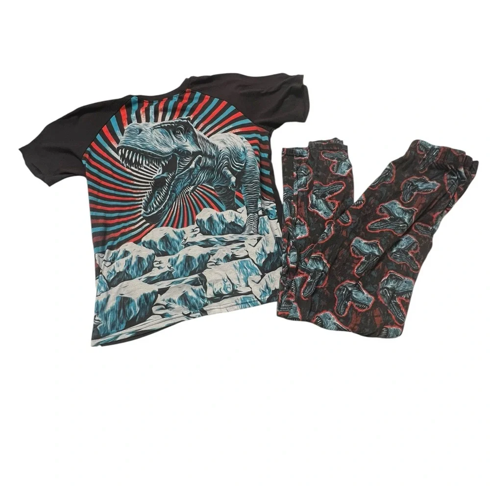 The Children's Place Black and Blue Dinosaur Pajama Set xxl
